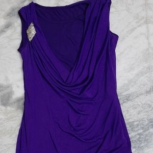 Short purple evening dress